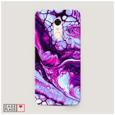 Чехол Пластиковый Xiaomi Redmi 5 Plus Розовый флюид арт Case Place