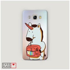 Чехол Пластиковый Samsung Galaxy J7 2016 Единорог и телевизор Case Place