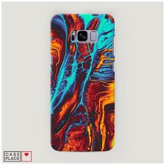 Чехол Пластиковый Samsung Galaxy S8 Plus Желто-голубой флюид Case Place