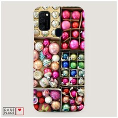Чехол Пластиковый Samsung Galaxy M21 Елочные игрушки Case Place