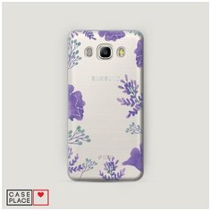Чехол Пластиковый Samsung Galaxy J7 2016 Сиреневая цветочная рамка Case Place