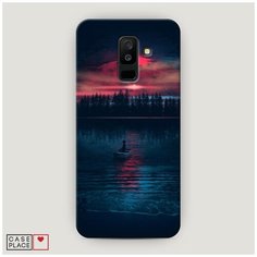 Чехол Пластиковый Samsung Galaxy A6 Plus Лодка в закате Case Place