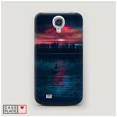 Чехол Пластиковый Samsung Galaxy S4 Лодка в закате Case Place