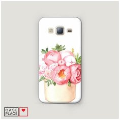 Чехол Пластиковый Samsung Galaxy J3 2016 Коробка с пионами Case Place