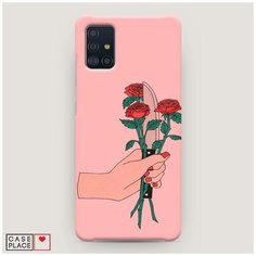 Чехол Пластиковый Samsung Galaxy A51 Розы и нож Case Place