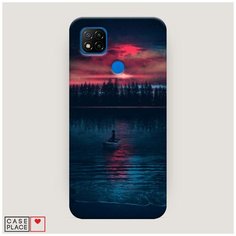 Чехол Пластиковый Xiaomi Redmi 9C Лодка в закате Case Place