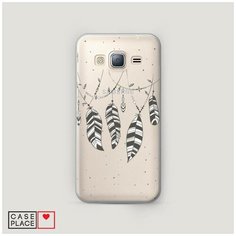 Чехол Пластиковый Samsung Galaxy J3 2016 Гирлянда из перьев 3 Case Place