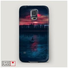 Чехол Пластиковый Samsung Galaxy S5 Лодка в закате Case Place