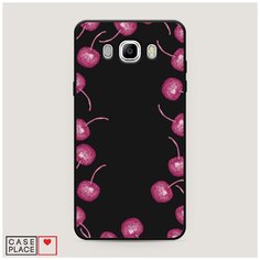 Чехол силиконовый Матовый Samsung Galaxy J7 2016 Рамка из вишни Case Place