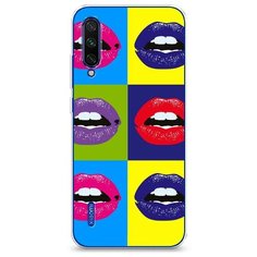 Силиконовый чехол "губы разноцветная помада" на Xiaomi Mi CC9E / Сяоми Ми СС9Е Case Place