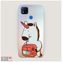 Чехол Пластиковый Xiaomi Redmi 9C Единорог и телевизор Case Place