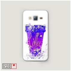 Чехол Пластиковый Samsung Galaxy J3 2016 Кофейный стакан арт Case Place