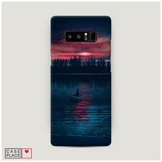 Чехол Пластиковый Samsung Galaxy Note 8 Лодка в закате Case Place