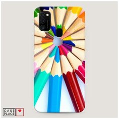 Чехол Пластиковый Samsung Galaxy M21 Цветные карандаши Case Place