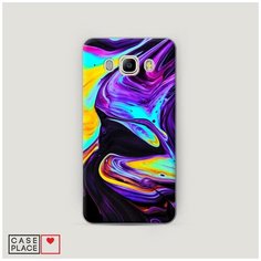 Чехол Пластиковый Samsung Galaxy J5 2016 Фиолетовый флюид арт Case Place