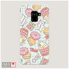 Чехол Пластиковый Samsung Galaxy A8 2018 Сладости постер Case Place