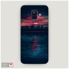 Чехол Пластиковый Samsung Galaxy A6 Лодка в закате Case Place