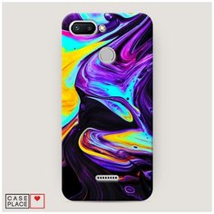 Чехол Пластиковый Xiaomi Redmi 6 Фиолетовый флюид арт Case Place