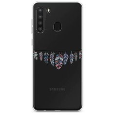 Силиконовый чехол "Гирлянда из перьев 1" на Samsung Galaxy A21 / Самсунг Гэлакси А21 Case Place