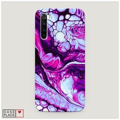 Пластиковый чехол "Розовый флюид арт" на Xiaomi Redmi Note 8T / Сяоми Редми Нот 8Т Case Place
