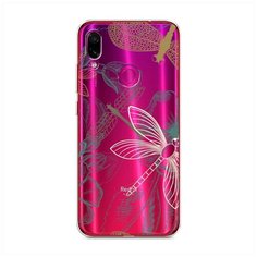 Силиконовый чехол "Тени стрекоз" на Xiaomi Redmi Note 7 / Сяоми Редми Нот 7 Case Place