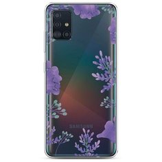 Силиконовый чехол "Сиреневая цветочная рамка" на Samsung Galaxy A51 / Самсунг Гэлакси А51 Case Place