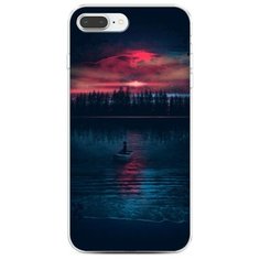 Силиконовый чехол "Лодка в закате" на Apple iPhone 8 Plus / Айфон 8 Плюс Case Place