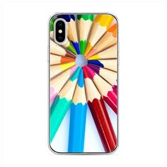 Силиконовый чехол "Цветные карандаши" на Apple iPhone X (10) / Айфон Икс (Десять) Case Place