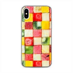 Силиконовый чехол "Фруктовые кубики" на Apple iPhone X (10) / Айфон Икс (Десять) Case Place