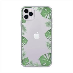 Силиконовый чехол "Листья папоротника рамка" на Apple iPhone 11 Pro / Айфон 11 Про Case Place