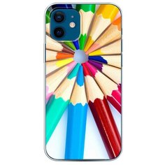 Силиконовый чехол "Цветные карандаши" на Apple iPhone 12 / Айфон 12 Case Place