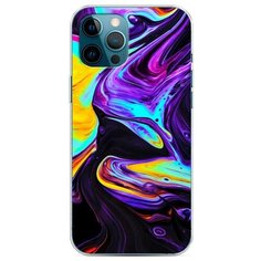 Силиконовый чехол "Фиолетовый флюид арт" на Apple iPhone 12 Pro Max / Айфон 12 Про Макс Case Place