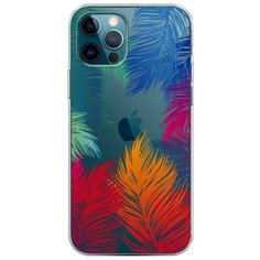 Силиконовый чехол "Рамка из перьев" на Apple iPhone 12 Pro / Айфон 12 Про Case Place