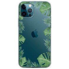 Силиконовый чехол "Листья папоротника рамка" на Apple iPhone 12 Pro / Айфон 12 Про Case Place