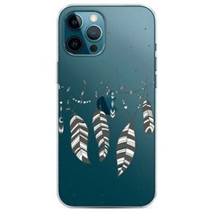 Силиконовый чехол "Гирлянда из перьев 3" на Apple iPhone 12 Pro Max / Айфон 12 Про Макс Case Place