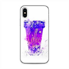 Силиконовый чехол "Кофейный стакан арт" на Apple iPhone X (10) / Айфон Икс (Десять) Case Place