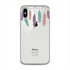 Силиконовый чехол "Гирлянда из перьев 2" на Apple iPhone X (10) / Айфон Икс (Десять) Case Place