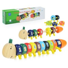 Сортер Щепочка Гусеничка, 10 колец с ножками (D0891)