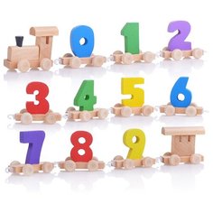 Каталка "Паровозик" с цифрами Щепочка