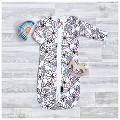 Конверт-мешок Mjolk Spring Blossoms белый/розовый/черный 58 см