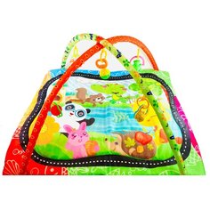 Детский развивающий коврик для малышей Baby Toys, с подвесками-погремушками, коврик с дугами для малышей 995-1, возраст 0+, 89х82х42 см