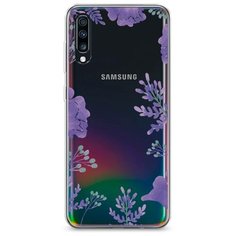 Силиконовый чехол "Сиреневая цветочная рамка" на Samsung Galaxy A70 / Самсунг Галакси А70 Case Place