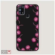 Чехол силиконовый Матовый Samsung Galaxy M31 Рамка из вишни Case Place