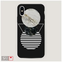 Чехол силиконовый Матовый iPhone XS Max (10S Max) Пирамида из кругов Case Place