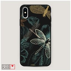 Чехол силиконовый Матовый iPhone XS Max (10S Max) Тени стрекоз Case Place