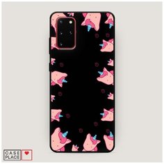 Чехол силиконовый Матовый Samsung Galaxy S20 Plus Рамка из розовых единорогов Case Place
