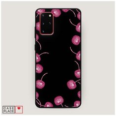 Чехол силиконовый Матовый Samsung Galaxy S20 Plus Рамка из вишни Case Place