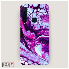 Чехол Пластиковый Samsung Galaxy A9 2018 Розовый флюид арт Case Place