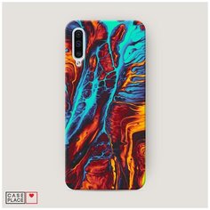 Чехол Пластиковый Samsung Galaxy A50 Желто-голубой флюид Case Place