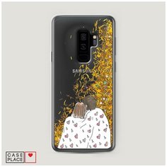 Чехол Жидкий с блестками Samsung Galaxy S9 Plus Плед на двоих Case Place